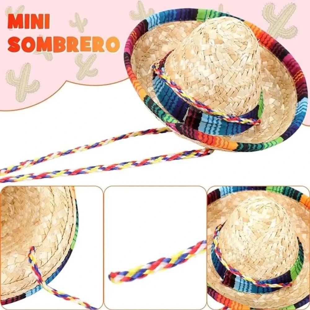 Woven Mexican Sombrero Pet Hat